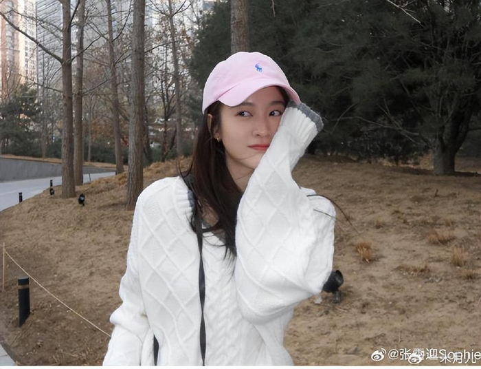 张雪迎也在个人的社交平台上分享了一组九宫格美照,并此配文:"记录粉