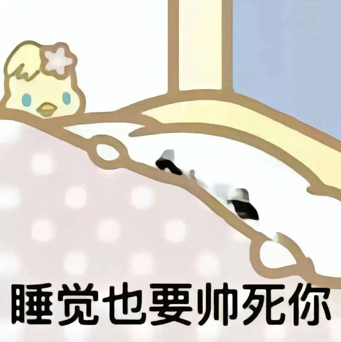 表情包睡觉也要帅死你拿图点赞吱声