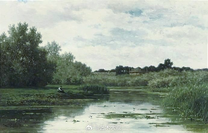 荷兰画家willem elisa roelofs风景水彩画欣赏