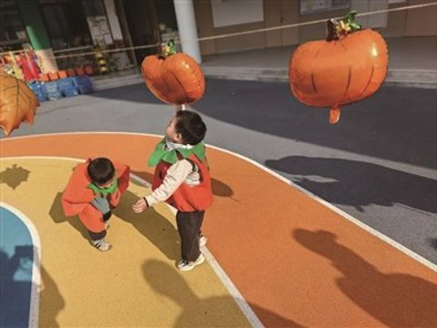 胖胖的南瓜“撞”上冬运会