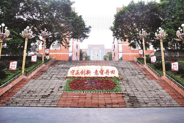 上海援建的新田中学是重庆市万州区唯一一所地处农村的市级重点中学.