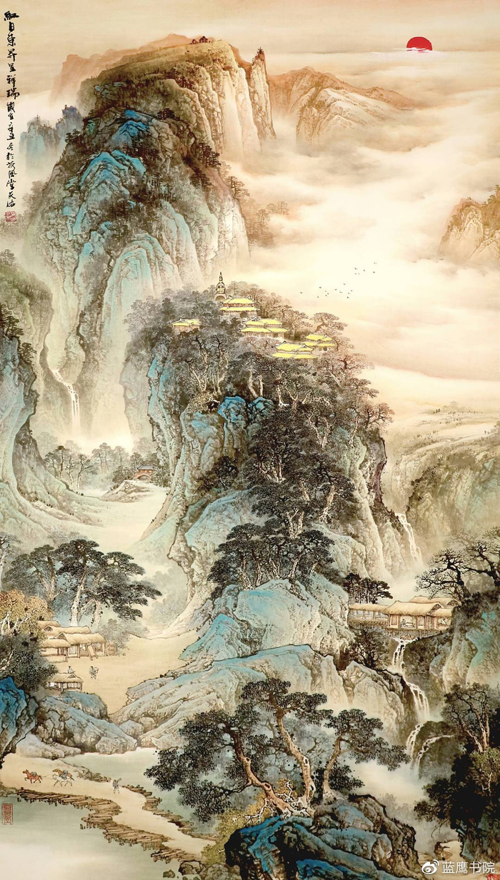 中国当代著名画家杨天佑山水画作品:笔墨雄浑磅礴,赋予山水灵性