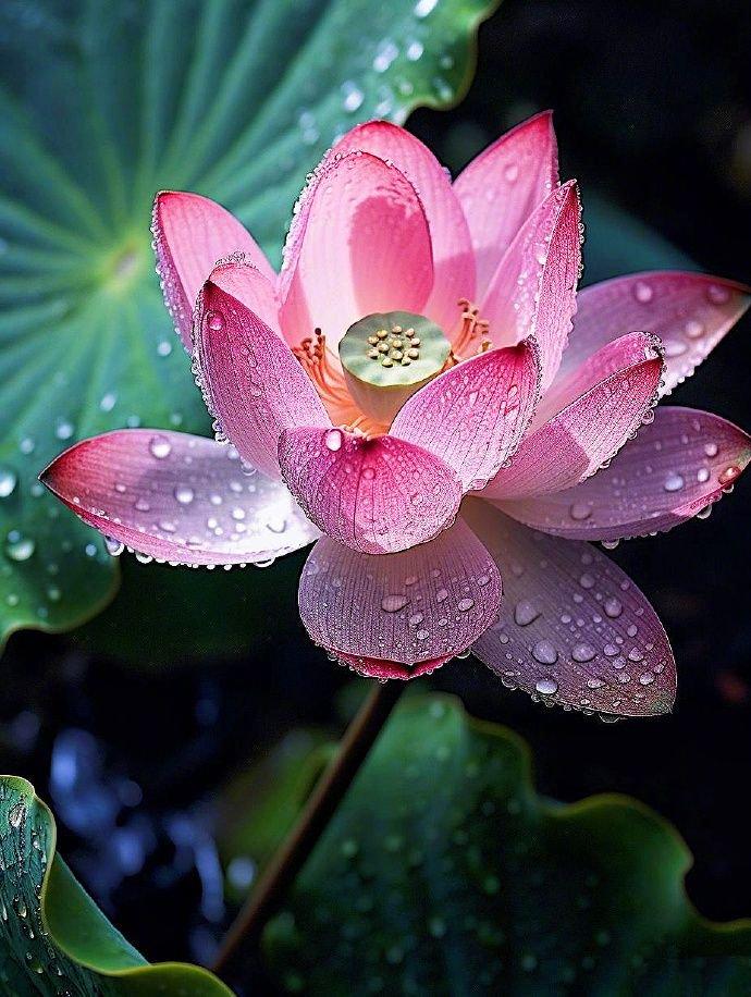 清晨雨露图片 莲花图片