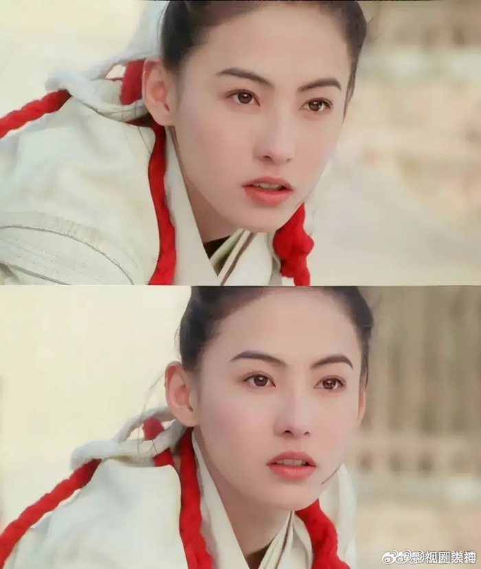 张柏芝骨相皮相都一绝,男装古装扮相也是好俊俏,精致的五官,简单的高
