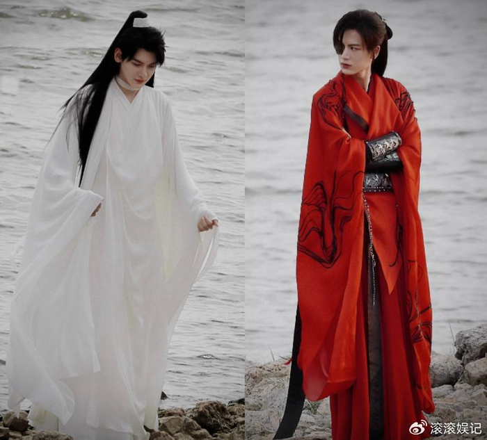 《天官赐福》红衣花城黑色眼罩还原动漫造型,氛围感拉满