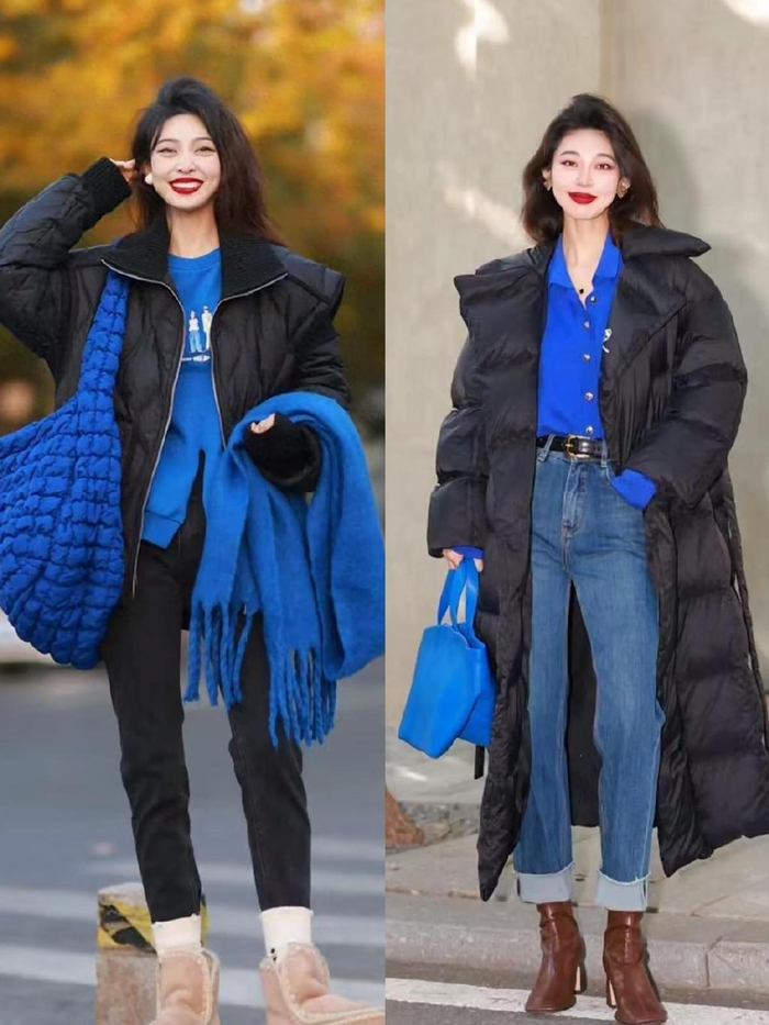 冬天羽绒服和裤子裙子这样穿更洋气回头率高还很显身材