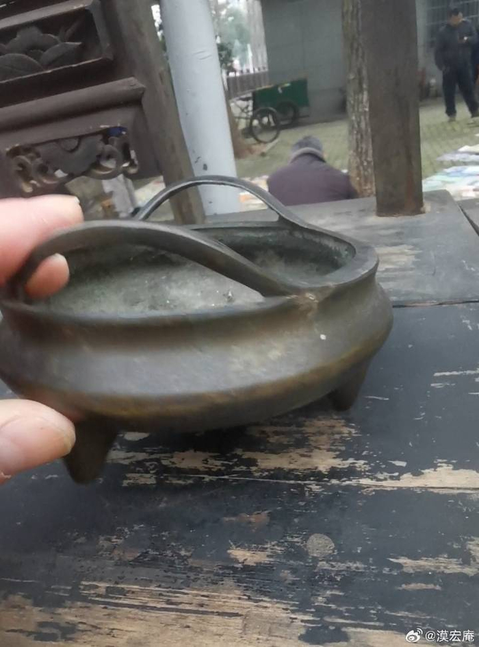 晚清桥耳三足铜香炉|铜香炉|吴邦佐|三足_新浪新闻