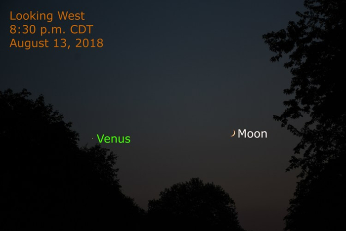 图片说明—2018年8月13日:新月和金星六月的新月图片说明-2024年4月9