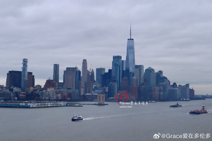 这次从纽约曼哈顿港出发,两小只第一次看到了自由女神像?  67
