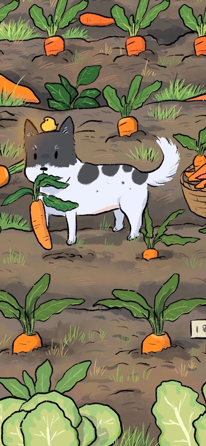 清新田园风治愈插画壁纸