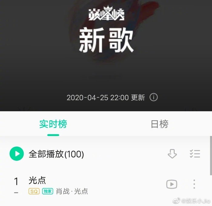 肖战全新单曲《光点》上线24小时成绩汇总_新浪新闻