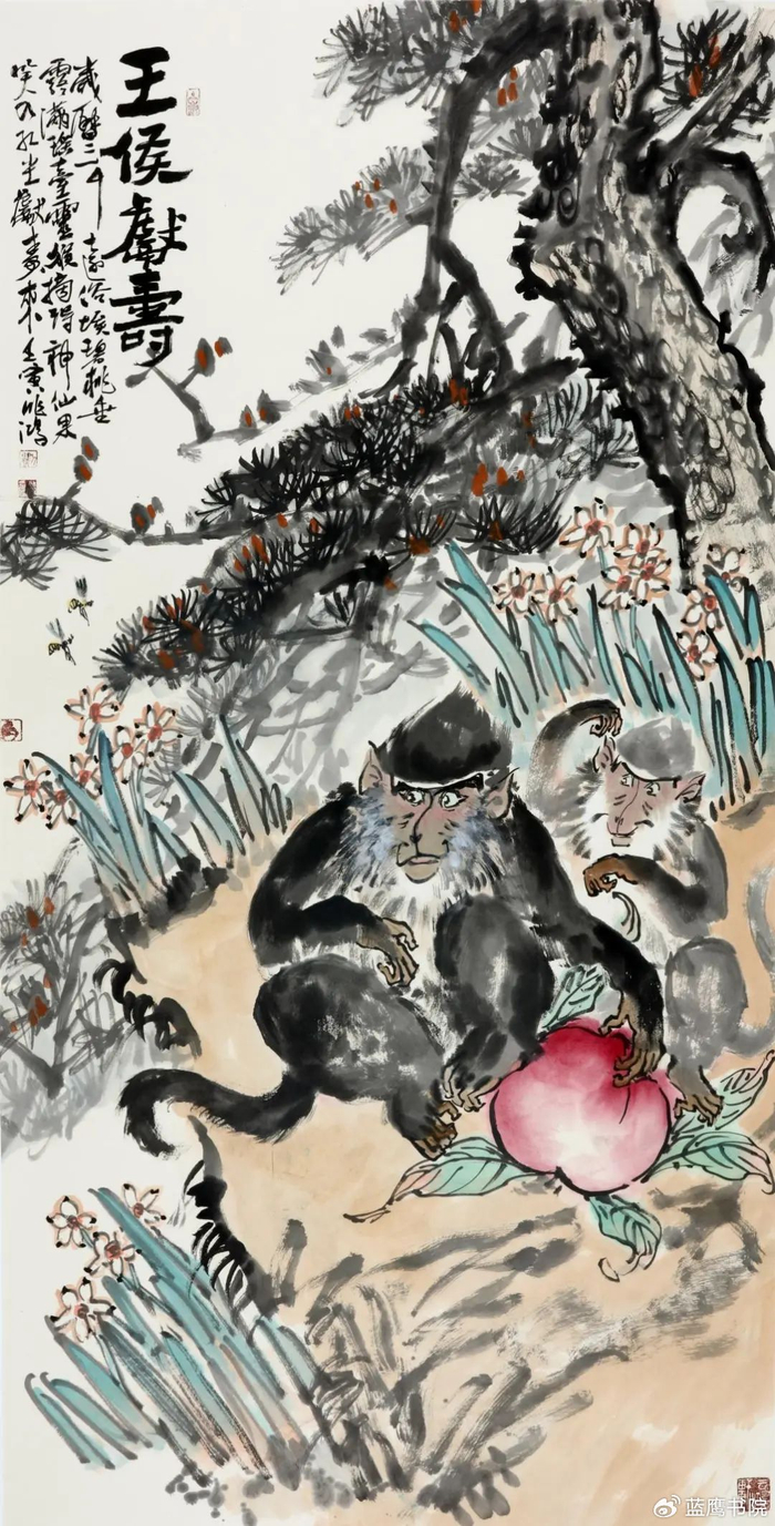画猴名家刘兆鸿:猴乐满堂图卷展,古意盎然映心间|大自然|画作|画家