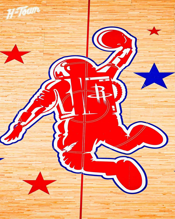 火箭队晒出球队最新的场地logo