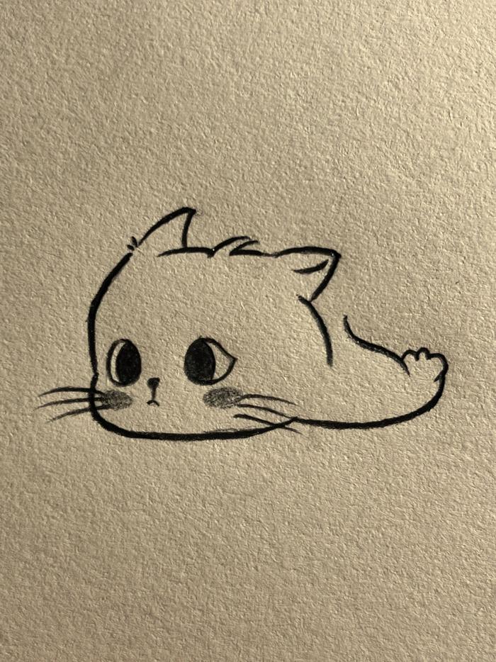 漫画小猫简笔画图片