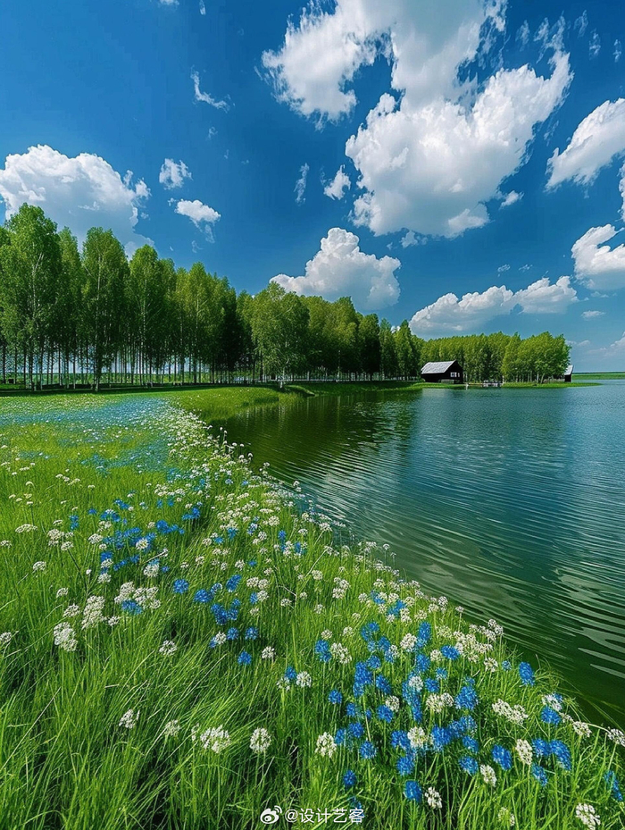 天空之境,碧波万顷