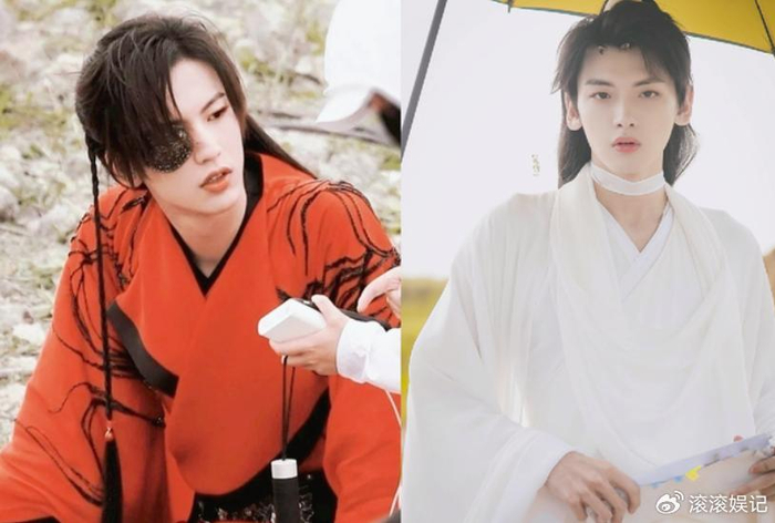 《天官赐福》红衣花城黑色眼罩还原动漫造型,氛围感拉满