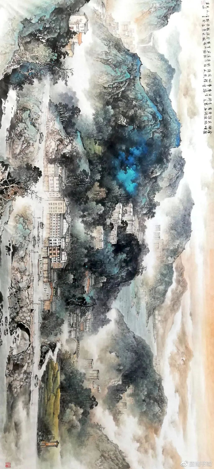 画家杨天佑先生山水画作品:墨色清丽,墨韵秀逸,山水富有灵性|石桥|杨