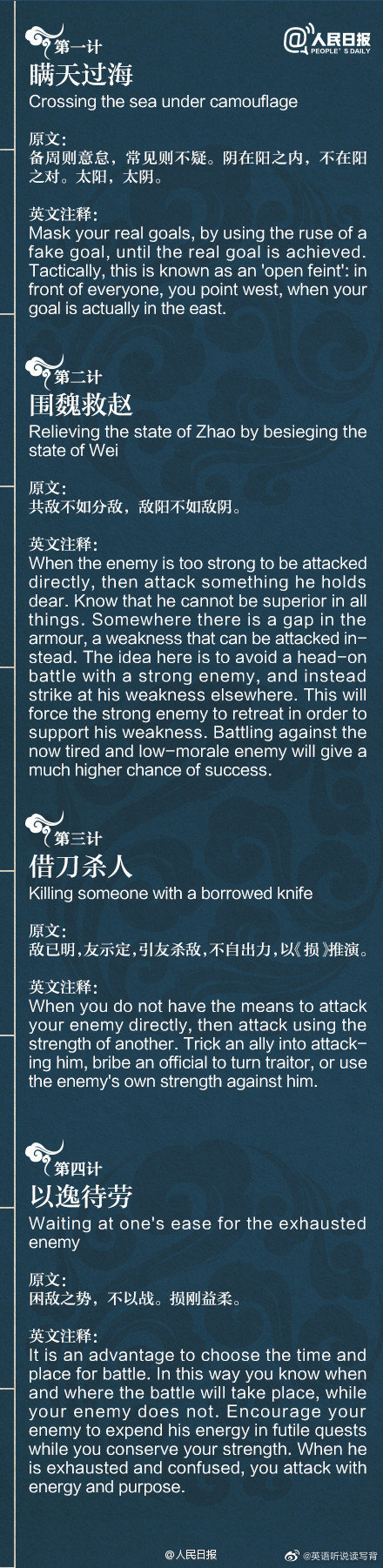 看完这个，再也不用担心怎么给老外解释三十六计了[噢耶]|英文|人生|知识