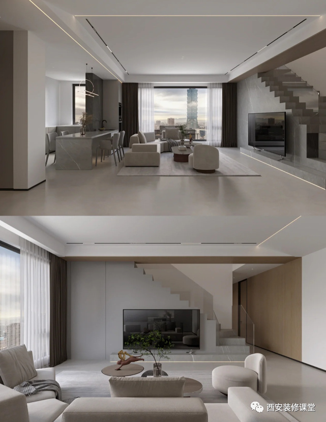 楼梯下不浪费,做电视墙刚好