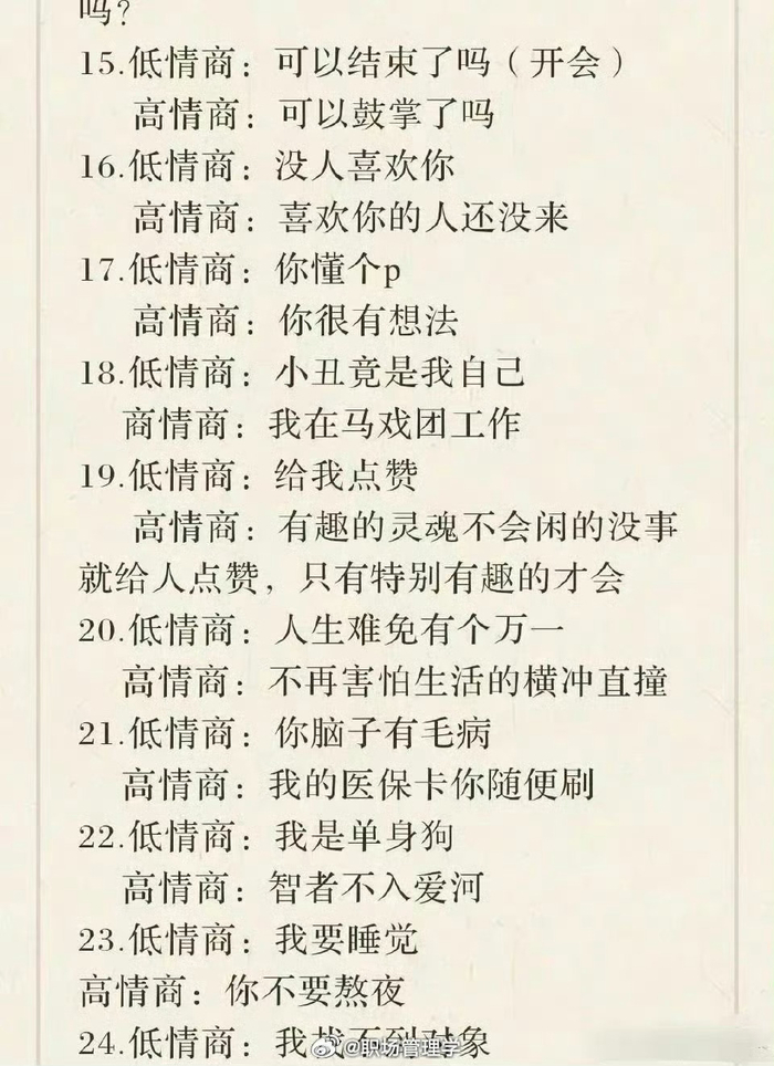 人类废话学:低情商vs高情商|废话|人类|低情商_新浪新闻