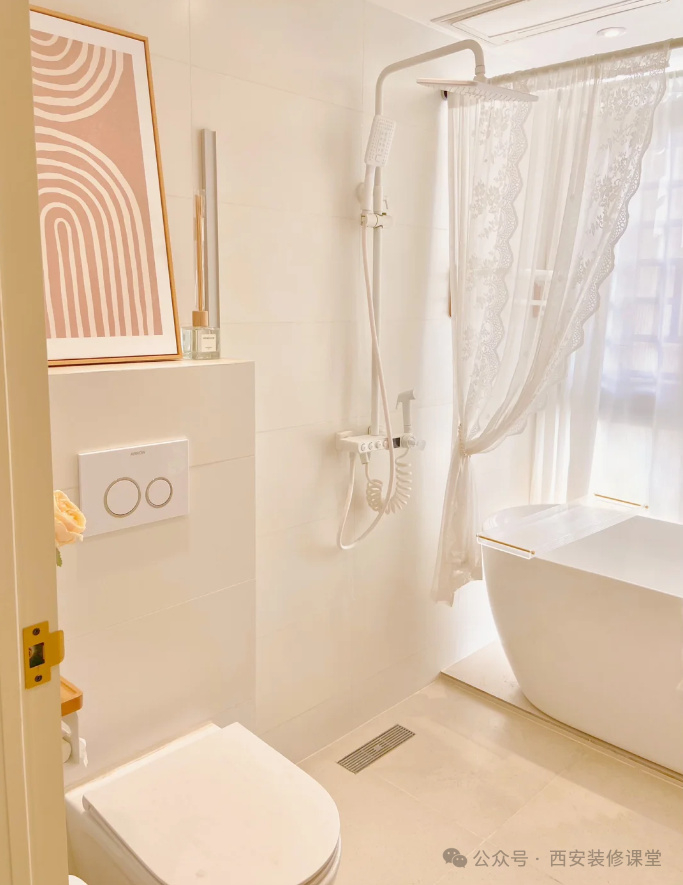 单人洗漱台改双人洗漱台打掉原本的卫生间,把原本的卫生间做成了双人