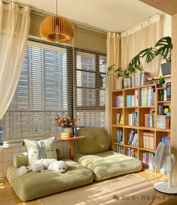 阳台休闲,完美的读书角