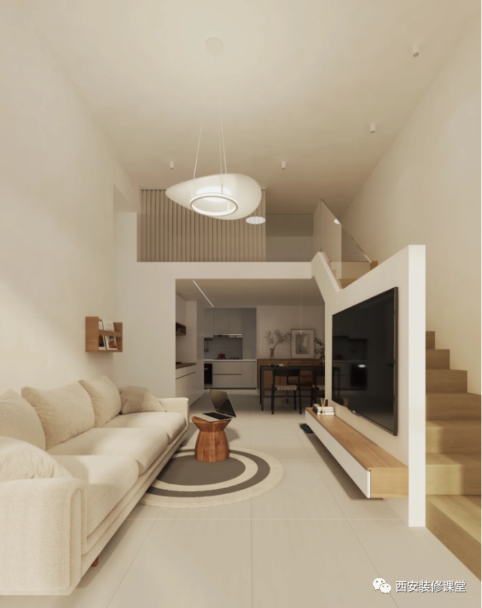 楼梯下不浪费,做电视墙刚好