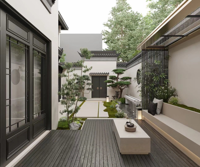 中式宅子留白如画无声胜有声