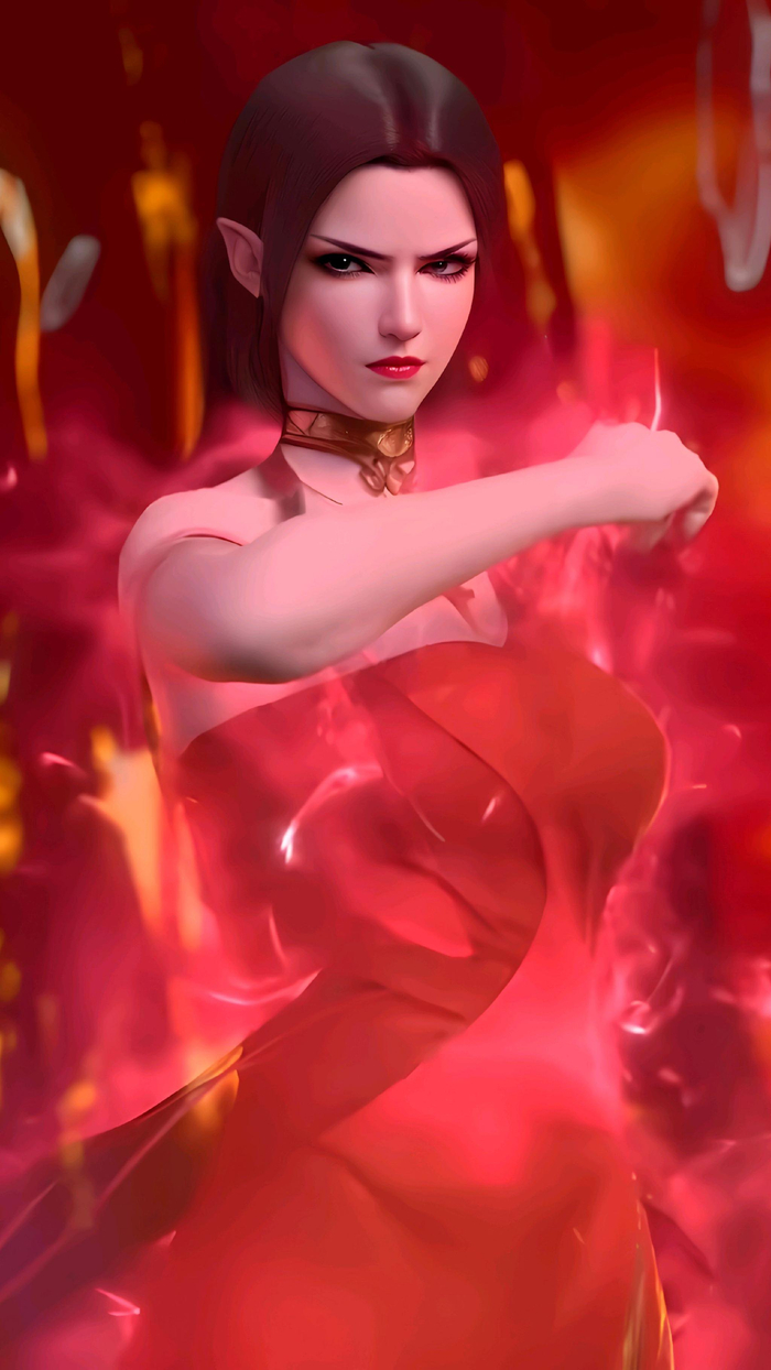 精修美杜莎女王彩鳞竖屏壁纸