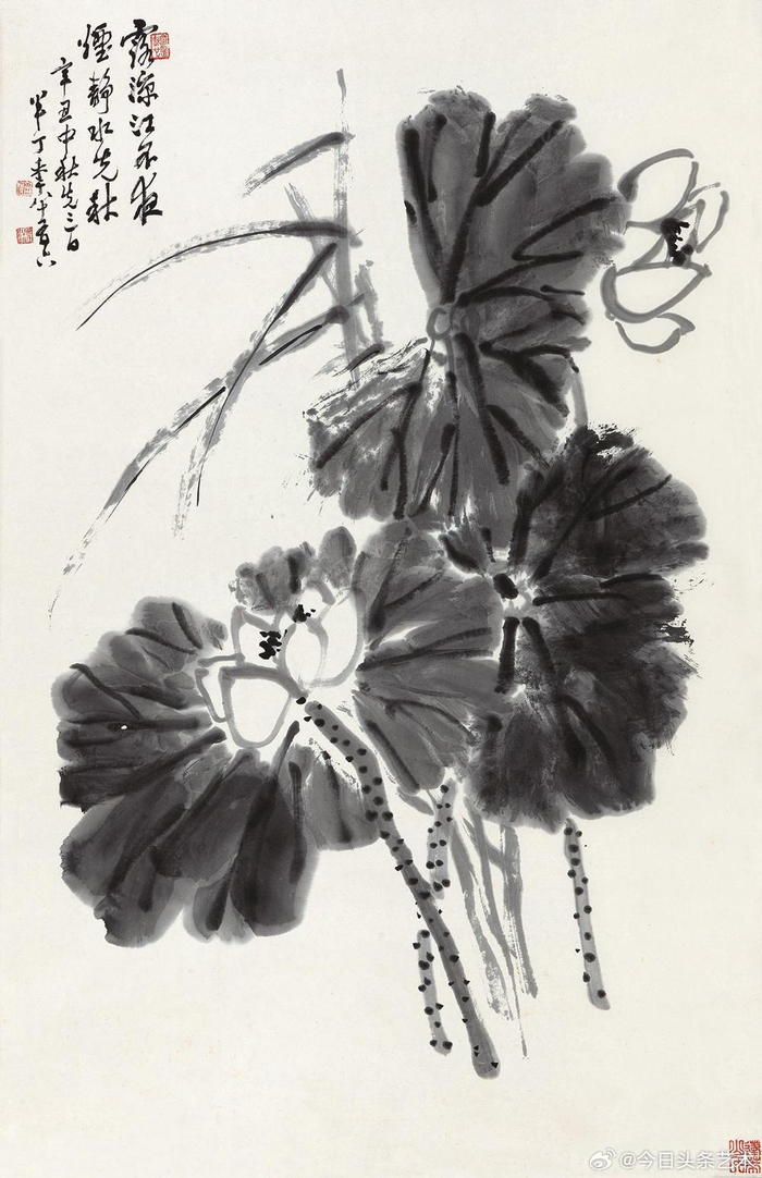 画家陈半丁笔下的荷花