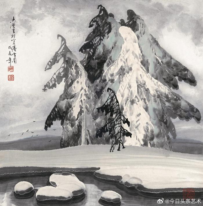 于志学雪景山水画