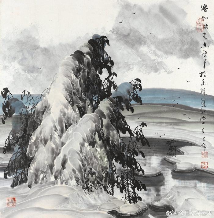 于志学雪景山水画