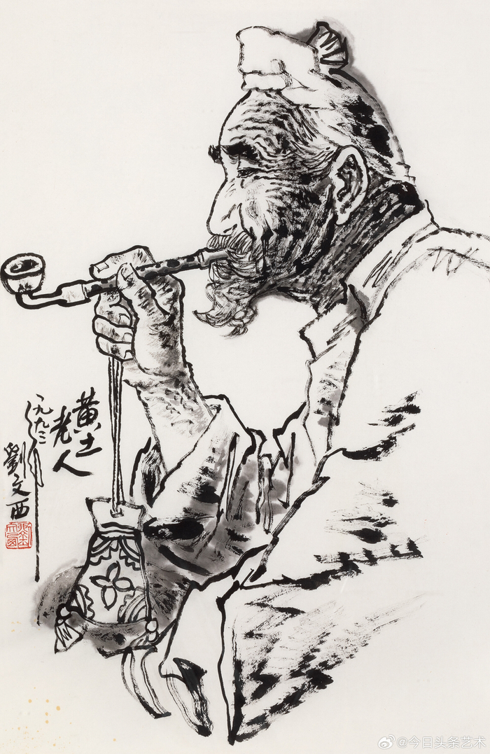 画家刘文西笔下的陕北老农