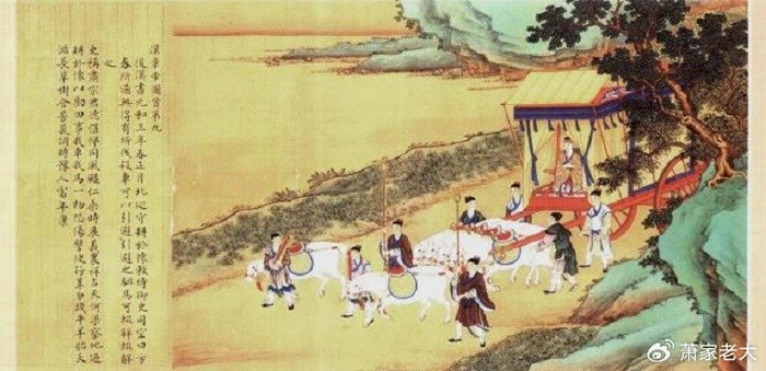 仓猝中不及备辇便用牛车载着惠帝及左右宫人趋还洛阳