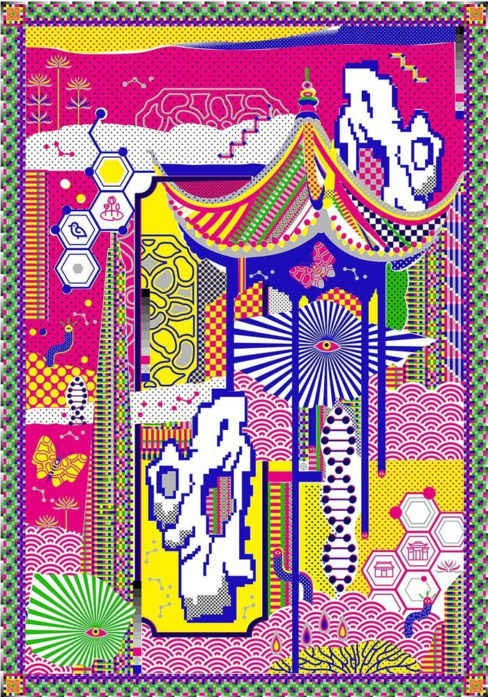 中国风插画海报设计,以其精致的线条和丰富的色彩