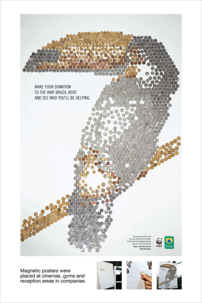 来自世界自然基金会 （WWF）的简约风公益海报，呼吁大家爱护家园