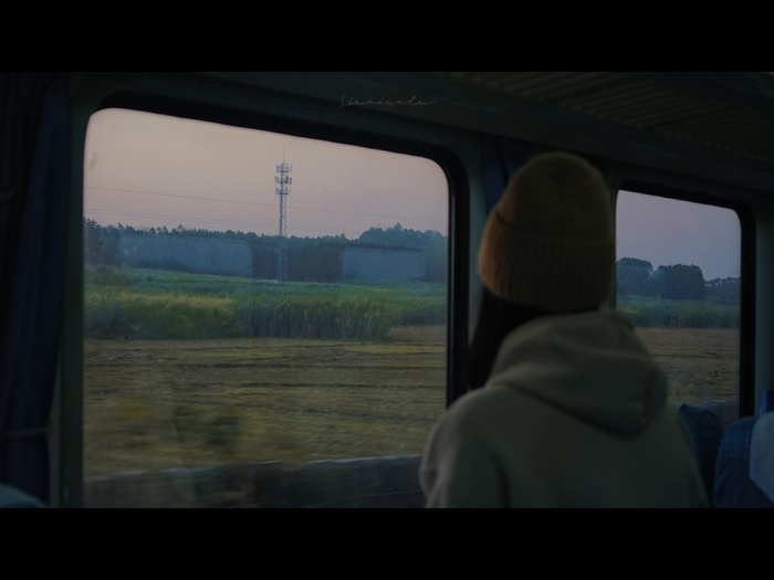 通往大陆最南端的绿皮火车上晨光透过了每一扇窗