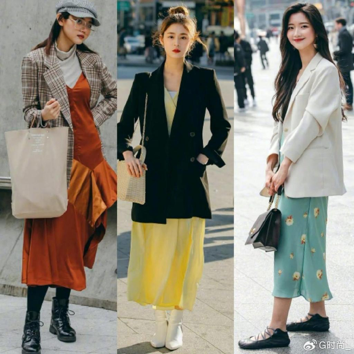 韩国女人原来是这么穿裙子的这24套裙装穿搭好美早春穿正好