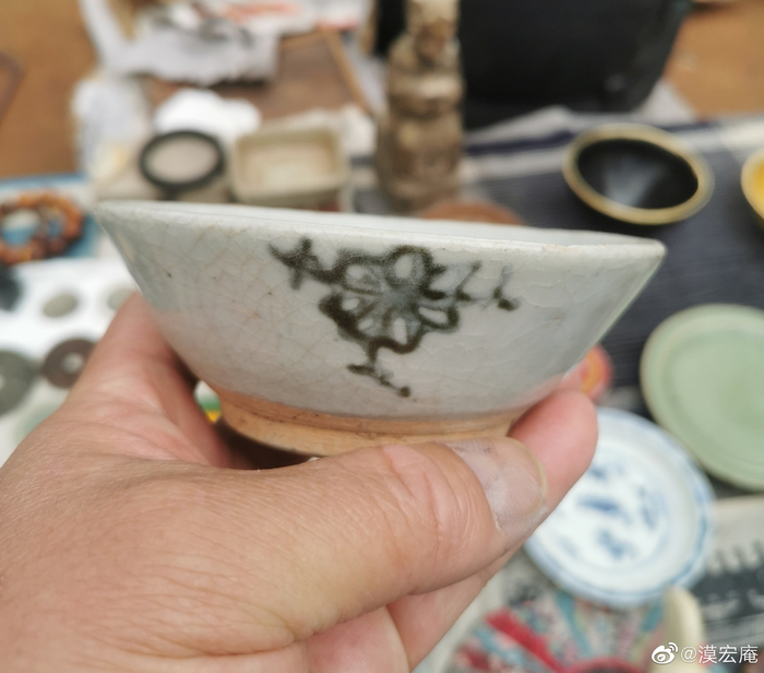 明早期青花梅花纹盏|茶盏|酒盏|等距离|三朵|梅图_新浪新闻