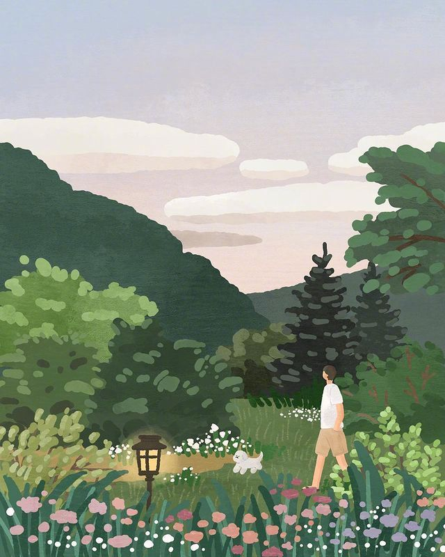 治愈一天的心情676767韩国插画师373337333731作品