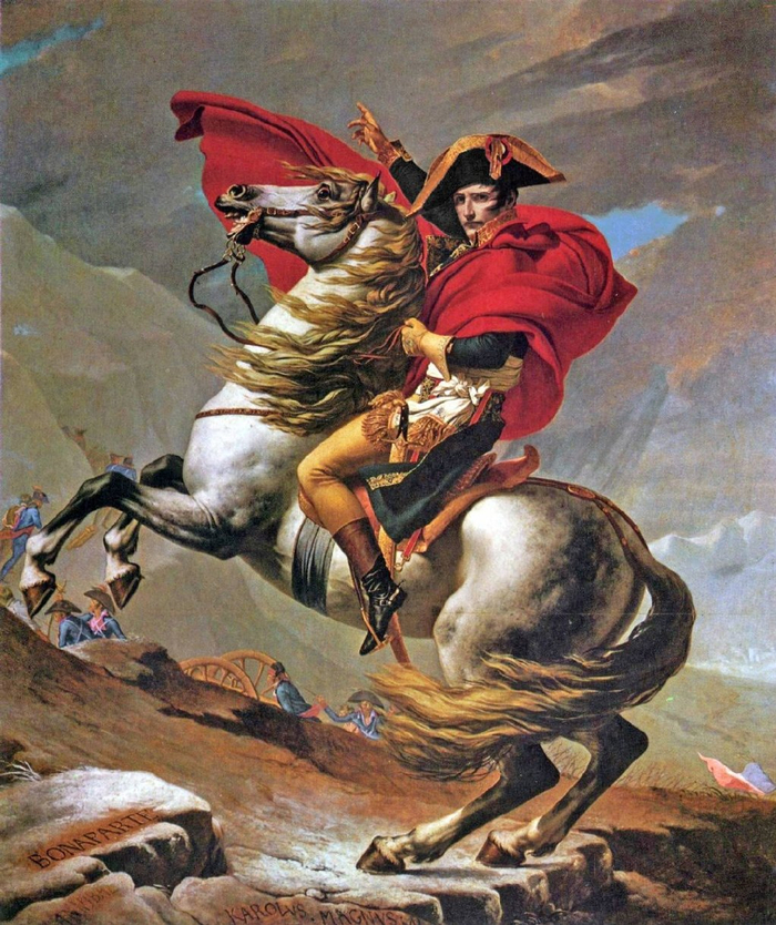 『世界名画』达维《拿破仑越过阿尔卑斯山》,绘画史上珍贵的典范|达维
