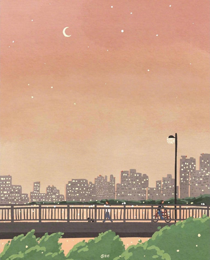治愈一天的心情676767韩国插画师373337333731作品