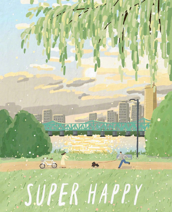 治愈一天的心情676767韩国插画师373337333731作品