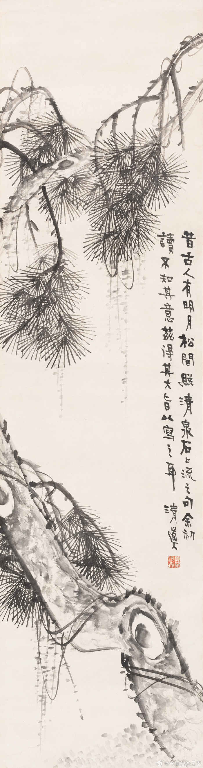 画家李瑞清笔下的古松图