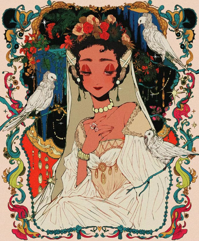 复古梦境人物插画yashironanaco