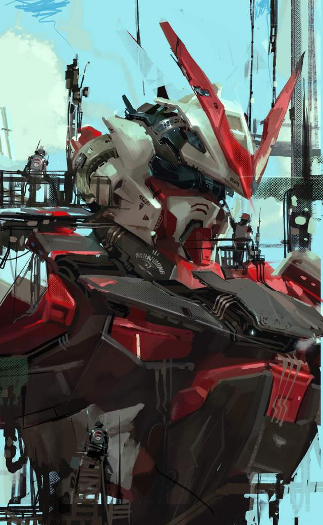 油画风格高达插画壁纸头像都适合