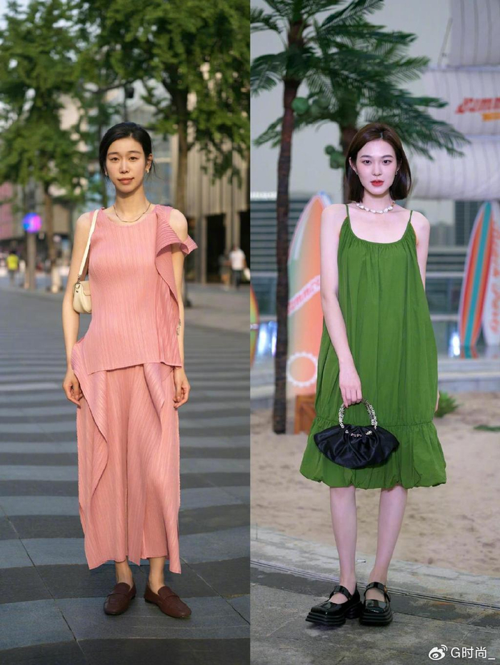 夏天穿裙子,别总配高跟鞋了,"时髦女人"这样穿,显高又好看