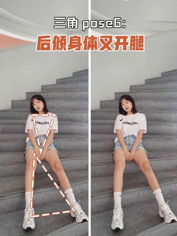 简单实用,拍照显高显瘦显腿长|楼梯|三角形|姿势_新浪新闻
