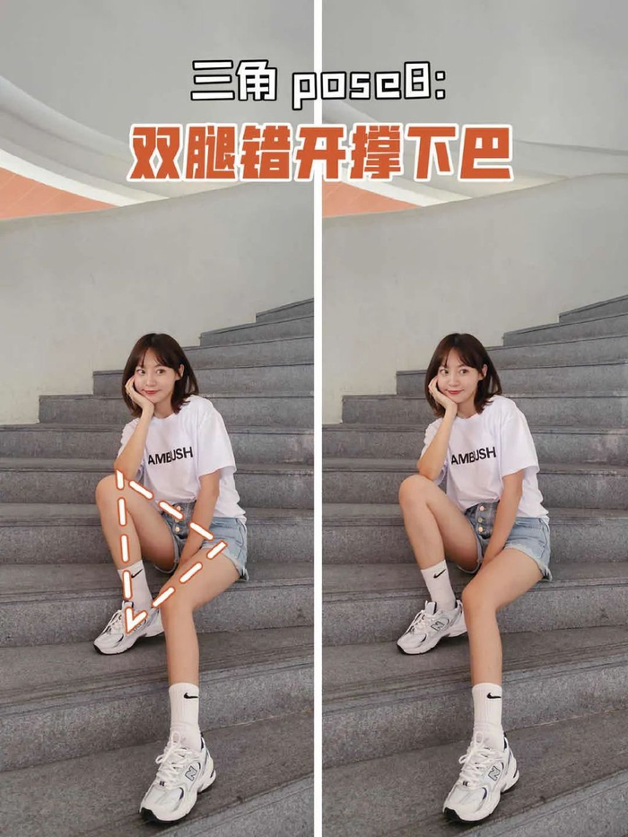 简单实用,拍照显高显瘦显腿长|楼梯|三角形|姿势_新浪新闻