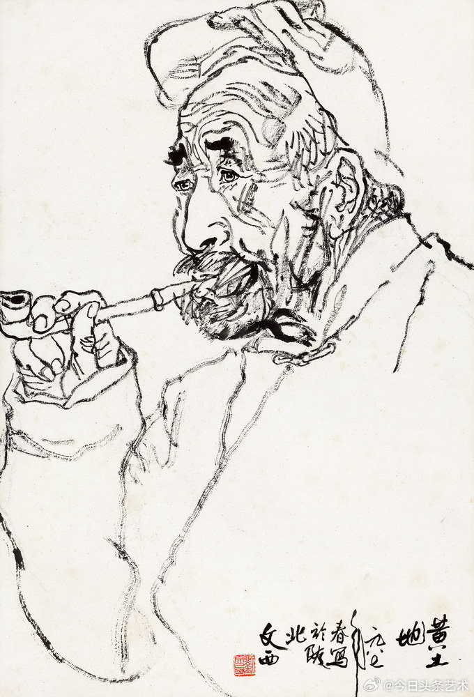 画家刘文西笔下的陕北老农